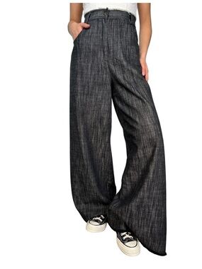 MAGMA Made in Italy Raw Frayed Edge Wide Leg Denim Pants - Size M (Fall 2022)